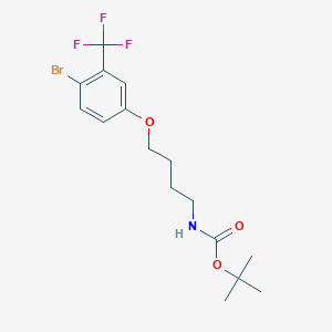 molecular formula C16H21BrF3NO3 B8162380 tert-Butyl (4-(4-bromo-3-(trifluoromethyl)phenoxy)butyl)carbamate 