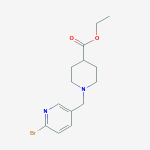molecular formula C14H19BrN2O2 B8162394 1-(6-Bromo-pyridin-3-ylmethyl)-piperidine-4-carboxylic acid ethyl ester 