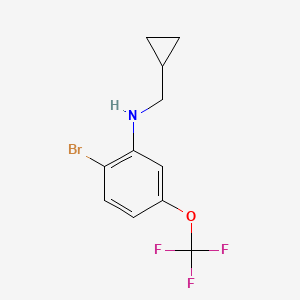 molecular formula C11H11BrF3NO B8162409 (2-Bromo-5-trifluoromethoxyphenyl)-cyclopropylmethylamine 