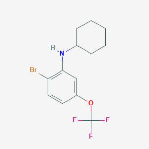 molecular formula C13H15BrF3NO B8162414 (2-Bromo-5-trifluoromethoxyphenyl)-cyclohexylamine 