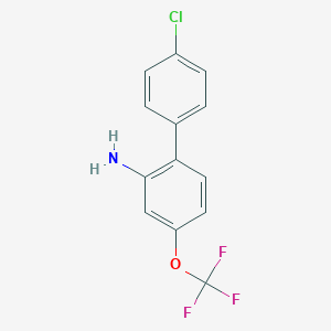 molecular formula C13H9ClF3NO B8162452 4'-Chloro-4-trifluoromethoxybiphenyl-2-ylamine 