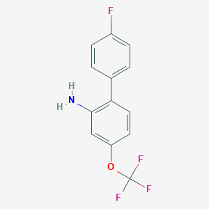 molecular formula C13H9F4NO B8162456 4'-Fluoro-4-trifluoromethoxybiphenyl-2-ylamine 