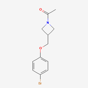 molecular formula C12H14BrNO2 B8162479 1-(3-((4-Bromophenoxy)methyl)azetidin-1-yl)ethanone 