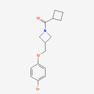 molecular formula C15H18BrNO2 B8162492 (3-((4-Bromophenoxy)methyl)azetidin-1-yl)(cyclobutyl)methanone 