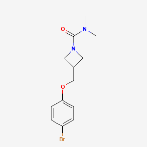 molecular formula C13H17BrN2O2 B8162499 3-((4-Bromophenoxy)methyl)-N,N-dimethylazetidine-1-carboxamide 