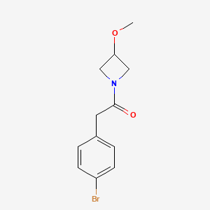 molecular formula C12H14BrNO2 B8162511 2-(4-Bromophenyl)-1-(3-methoxyazetidin-1-yl)ethanone 