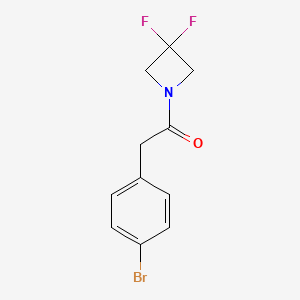 molecular formula C11H10BrF2NO B8162515 2-(4-Bromophenyl)-1-(3,3-difluoroazetidin-1-yl)ethanone 