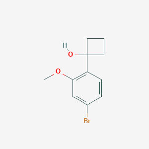 molecular formula C11H13BrO2 B8162524 1-(4-Bromo-2-methoxyphenyl)cyclobutanol 