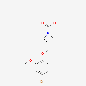 molecular formula C16H22BrNO4 B8162532 tert-Butyl 3-((4-bromo-2-methoxyphenoxy)methyl)azetidine-1-carboxylate 