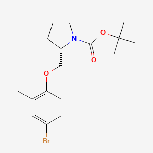 molecular formula C17H24BrNO3 B8162536 (S)-tert-butyl 2-((4-bromo-2-methylphenoxy)methyl)pyrrolidine-1-carboxylate 