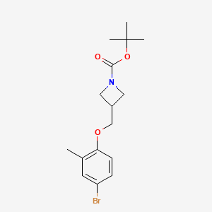 molecular formula C16H22BrNO3 B8162540 tert-Butyl 3-((4-bromo-2-methylphenoxy)methyl)azetidine-1-carboxylate 
