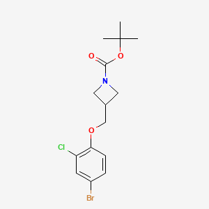 molecular formula C15H19BrClNO3 B8162544 tert-Butyl 3-((4-bromo-2-chlorophenoxy)methyl)azetidine-1-carboxylate 
