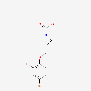 molecular formula C15H19BrFNO3 B8162548 tert-Butyl 3-((4-bromo-2-fluorophenoxy)methyl)azetidine-1-carboxylate 