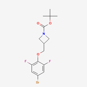 molecular formula C15H18BrF2NO3 B8162560 tert-Butyl 3-((4-bromo-2,6-difluorophenoxy)methyl)azetidine-1-carboxylate 