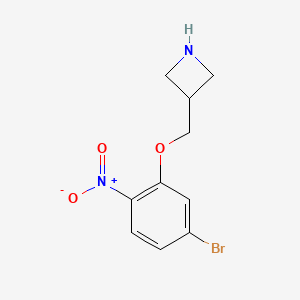 molecular formula C10H11BrN2O3 B8162579 3-((5-Bromo-2-nitrophenoxy)methyl)azetidine 