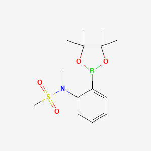 molecular formula C14H22BNO4S B8162590 N-Methyl-N-(2-(4,4,5,5-tetramethyl-1,3,2-dioxaborolan-2-yl)phenyl)methanesulfonamide 