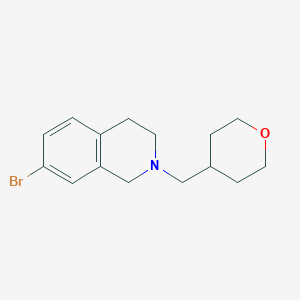 molecular formula C15H20BrNO B8162603 7-Bromo-2-((tetrahydro-2H-pyran-4-yl)methyl)-1,2,3,4-tetrahydroisoquinoline 