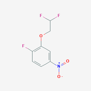 molecular formula C8H6F3NO3 B8162625 2-(2,2-Difluoroethoxy)-1-fluoro-4-nitro-benzene 