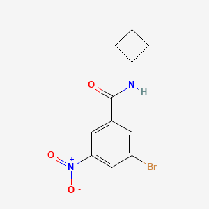 molecular formula C11H11BrN2O3 B8162639 3-Bromo-N-cyclobutyl-5-nitrobenzamide 