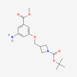 molecular formula C17H24N2O5 B8162652 3-(3-Amino-5-methoxycarbonyl-phenoxymethyl)-azetidine-1-carboxylic acid tert-butyl ester 