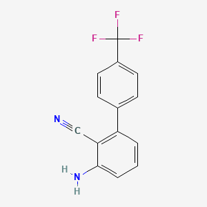 molecular formula C14H9F3N2 B8162708 3-Amino-4'-(trifluoromethyl)-[1,1'-biphenyl]-2-carbonitrile 