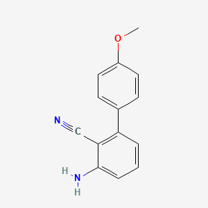 molecular formula C14H12N2O B8162739 3-Amino-4'-methoxy-[1,1'-biphenyl]-2-carbonitrile 