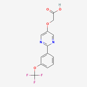 molecular formula C13H9F3N2O4 B8162810 [2-(3-Trifluoromethoxyphenyl)-pyrimidin-5-yloxy]-acetic acid 