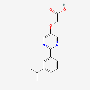 molecular formula C15H16N2O3 B8162815 [2-(3-Isopropylphenyl)-pyrimidin-5-yloxy]-acetic acid 