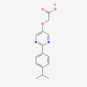 molecular formula C15H16N2O3 B8162823 [2-(4-Isopropylphenyl)-pyrimidin-5-yloxy]-acetic acid 