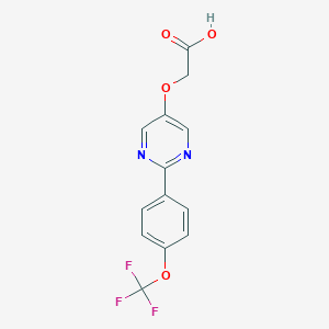 molecular formula C13H9F3N2O4 B8162827 [2-(4-Trifluoromethoxyphenyl)-pyrimidin-5-yloxy]-acetic acid 