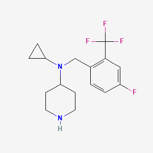 molecular formula C16H20F4N2 B8162833 N-Cyclopropyl-N-(4-fluoro-2-(trifluoromethyl)benzyl)piperidin-4-amine 