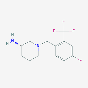 molecular formula C13H16F4N2 B8162849 (S)-1-(4-Fluoro-2-(trifluoromethyl)benzyl)piperidin-3-amine 