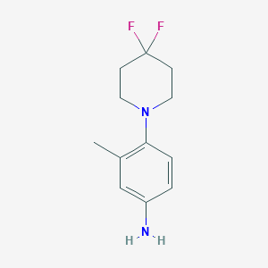 molecular formula C12H16F2N2 B8162882 4-(4,4-Difluoropiperidin-1-yl)-3-methylaniline 