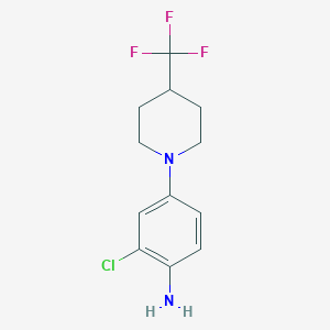 molecular formula C12H14ClF3N2 B8162894 2-Chloro-4-(4-(trifluoromethyl)piperidin-1-yl)aniline 