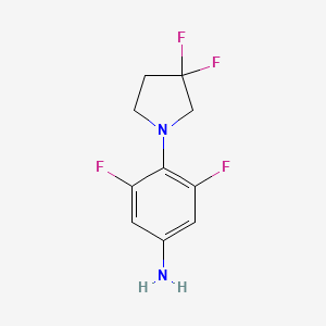 molecular formula C10H10F4N2 B8162921 4-(3,3-Difluoropyrrolidin-1-yl)-3,5-difluoroaniline 