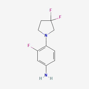 molecular formula C10H11F3N2 B8162928 4-(3,3-Difluoropyrrolidin-1-yl)-3-fluoroaniline 