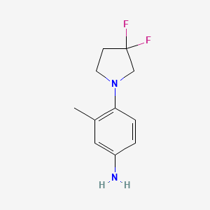 molecular formula C11H14F2N2 B8162933 4-(3,3-Difluoropyrrolidin-1-yl)-3-methylaniline 