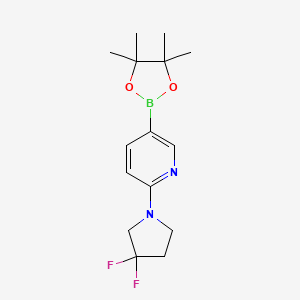 molecular formula C15H21BF2N2O2 B8162965 2-(3,3-Difluoropyrrolidin-1-yl)-5-(4,4,5,5-tetramethyl-1,3,2-dioxaborolan-2-yl)pyridine 