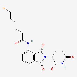 molecular formula C19H20BrN3O5 B8162986 6-溴-N-(2-(2,6-二氧代哌啶-3-基)-1,3-二氧代异吲哚啉-4-基)己酰胺 