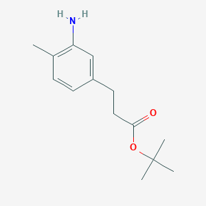 molecular formula C14H21NO2 B8163015 tert-Butyl 3-(3-Amino-4-methylphenyl)propanoate 