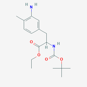 molecular formula C17H26N2O4 B8163017 Ethyl 3-(3-amino-4-methylphenyl)-2-((tert-butoxycarbonyl)amino)propanoate 
