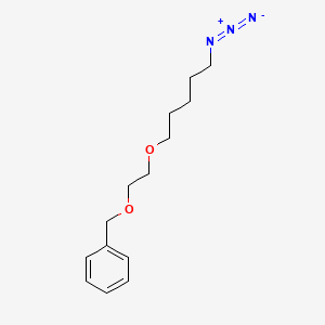 molecular formula C14H21N3O2 B8163020 2-((2-((5-Azidopentyl)oxy)ethoxy)methyl)benzene 