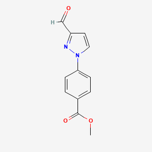 molecular formula C12H10N2O3 B8163048 Methyl 4-(3-Formyl-1H-pyrazol-1-yl)benzoate 