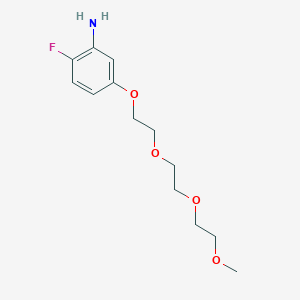 molecular formula C13H20FNO4 B8163062 2-Fluoro-5-(2-(2-(2-methoxyethoxy)ethoxy)ethoxy)aniline 