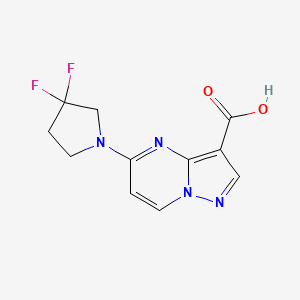 molecular formula C11H10F2N4O2 B8163072 5-(3,3-Difluoropyrrolidin-1-yl)pyrazolo[1,5-a]pyrimidine-3-carboxylic acid 
