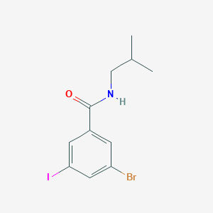 molecular formula C11H13BrINO B8163087 3-Bromo-5-iodo-N-isobutylbenzamide 