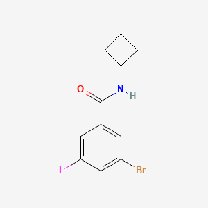 molecular formula C11H11BrINO B8163099 3-Bromo-N-cyclobutyl-5-iodobenzamide 