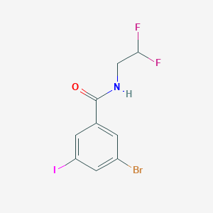 molecular formula C9H7BrF2INO B8163106 3-Bromo-N-(2,2-difluoroethyl)-5-iodobenzamide 