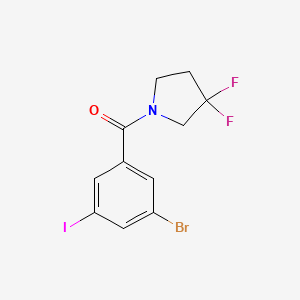 molecular formula C11H9BrF2INO B8163114 (3-Bromo-5-iodophenyl)(3,3-difluoropyrrolidin-1-yl)methanone 