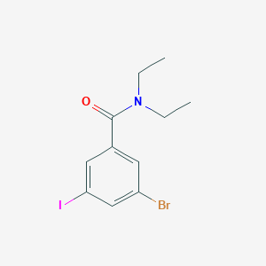 molecular formula C11H13BrINO B8163117 3-Bromo-N,N-diethyl-5-iodobenzamide 